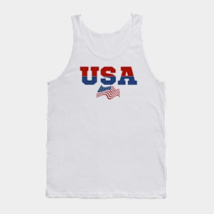 USA, American flag independence day design for bright colors Tank Top